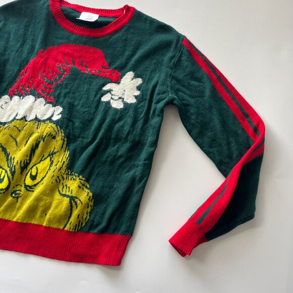 NWOT Boys Small Grinch Red & Green Naughty Christmas Holiday Crewneck Sweater - Picture 4 of 7